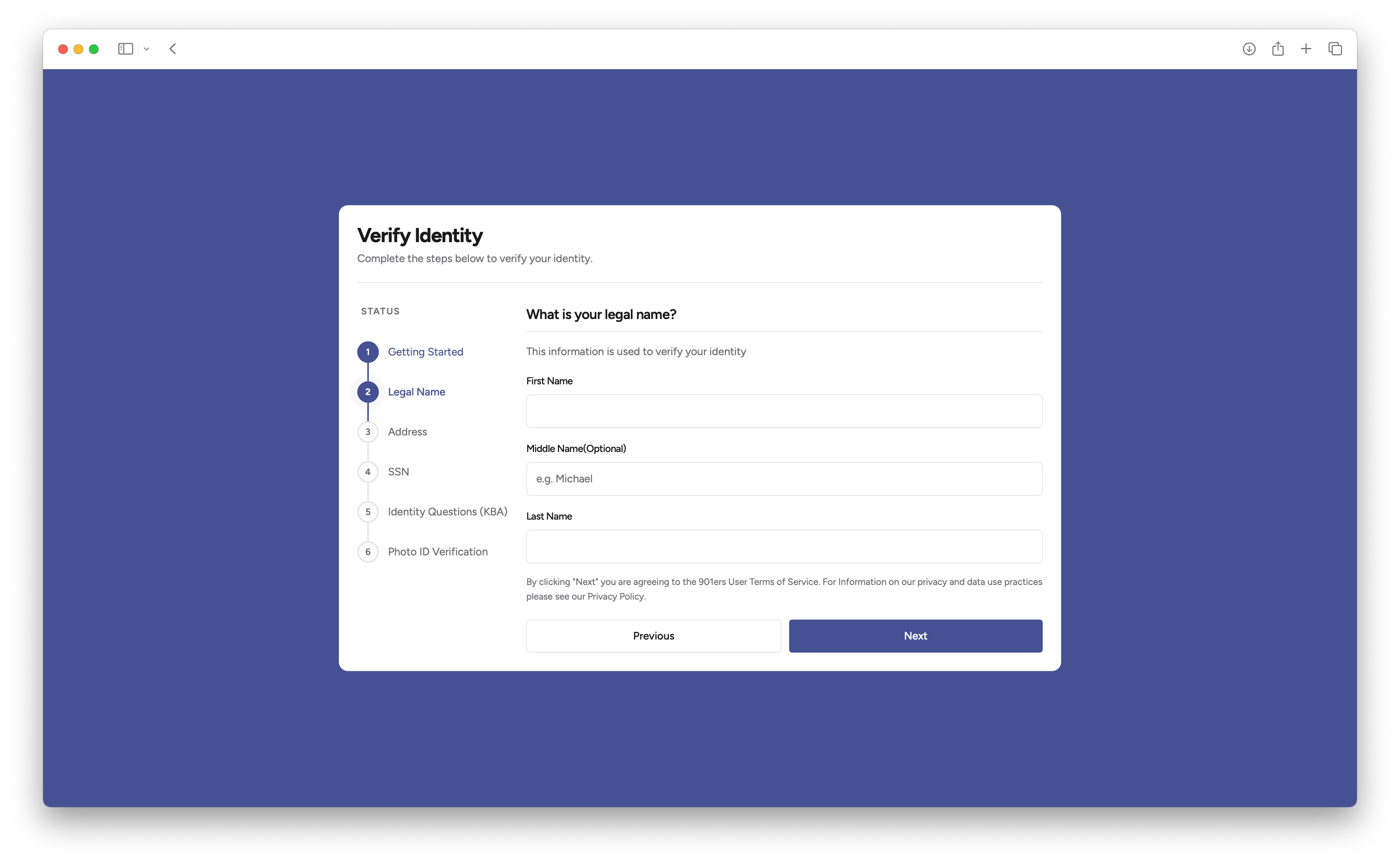 Verify your identity